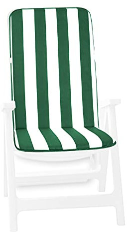 Cojín universal de tejido de algodón, mullido, para para tumbona de piscina, playa o jardín, modelo Ibiza, VERDE