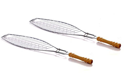 Grilltante 2X Fischbräter Grillfischklammer Grillrost Grillwender Fisch Fischhalter BBQ Grill