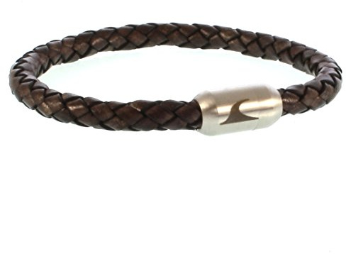 WAVEPIRATE® Echt Leder-Armband SYLT G Braun/Si Herren Männer