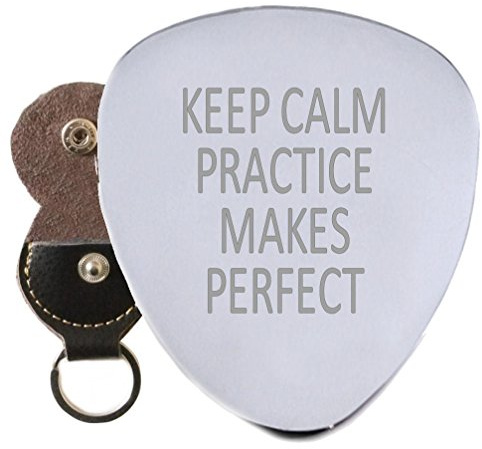 Keep Calm and Praxis Stahl Gitarre Plektrum Graviert In Schlüsselanhänger Halter