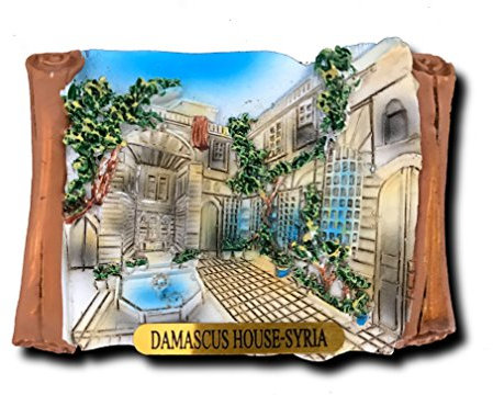 Calamita da frigorifero 3D a forma di casa di Damasco, souvenir da viaggio, fatto a mano, magnete per frigorifero, decorazione per casa e cucina