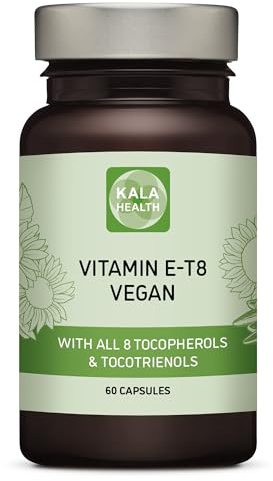 Kala Health Unique Vegan Formula with all 8 Tocopherols and Tocotrienols Vitamin E– 400 IU Contains no PAH’s, Heavy Metals, Contaminants or Preservatives - Certified Sustainable - Hair, Scars and Skin