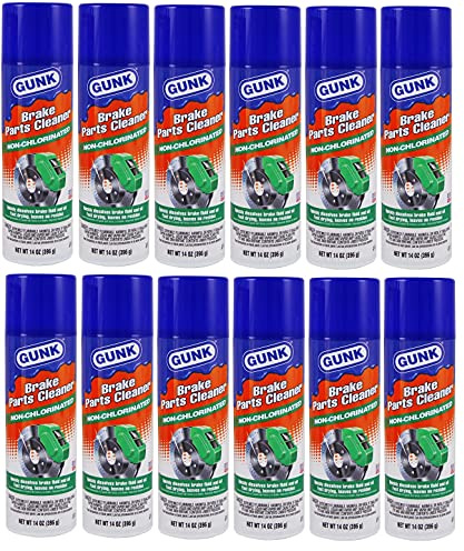 DENCO DISTRIBUTING, INC. Gunk Brake Parts Cleaner - Non-Chlorinated - 14OZ Cans - 12 Per Case - Made in USA (12)