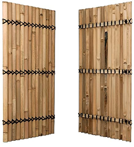 DE-COmmerce Sichtschutz aus Bambus Zaun Gartensichtschutz Zaunelement XXL SLIM Nature (BxH) 90 cm x 150 cm