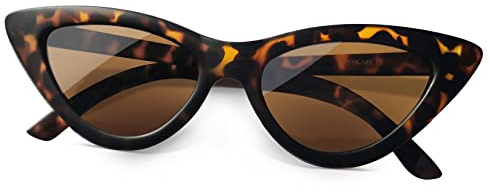 Joopin Occhiali da Sole Occhi di Gatto Donna Polarizzati Protezione UV400 Retro Vintage Triangolari Farfalla Punta Cat Eye Occhiali Donna da Sole (Marroni Leopardati)