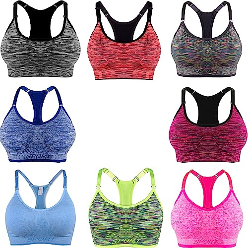 Libella Set a 3 Pezzi Donne Reggisegno Push Up Bustier Sostegno Forte Imbottito Senza Cinturino Fitness Top di Sport 3714 Principio Casuale S/M