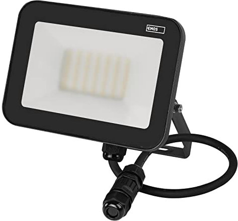 EMOS LED Spotlight Professional 50 W, Waterproof and Shockproof Aluminium Floodlight for Indoor and Outdoor Use, Brightness 5500 lm, Neutral White 4000 K, CRI>80, Service Life 50,000 h, Flicker-Free, Black