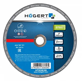 Högert Technik HT6D638 - Disco abrasivo in metallo, 10 pezzi, 230 x 6,8 x 22,23