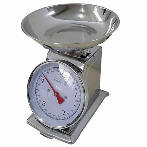 Bilancia Cucina Meccanica Analogica Per Alimenti Per Pesare Il Cibo In Acciao Fino A 5 Kg Vassoio Removibile