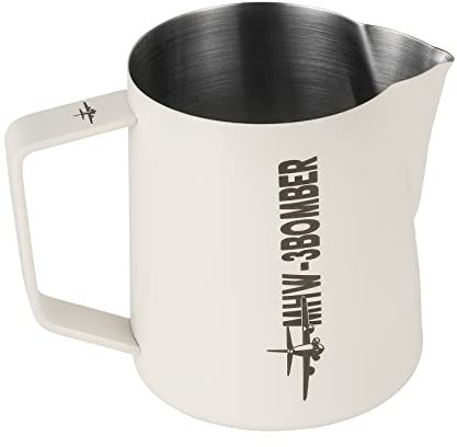 MHW-3BOMBER Espresso Milchkännchen Milk Pitcher 650ml Milchschaumtank Espresso Milchschaumtank Edelstahl Espresso Dämpfen Aufschäumen Pitcher Matte weiß P5022W