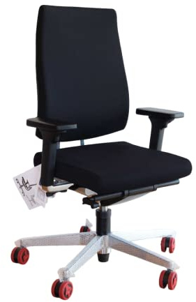 Sedus Black Dot, BD-103, Bürostuhl Vollständig gepolstert, höchster Sitzkomfort, ergonomisch, geeignet für Lange Arbeitstage im Büro (Vollausstattung, Schwarz/Aluminium poliert)