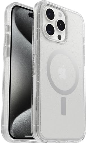 OtterBox Symmetry Clear for MagSafe Case for iPhone 15 Pro Max, Shockproof, Drop proof, Protective Thin Case, 3x Tested to Military Standard, Stardust
