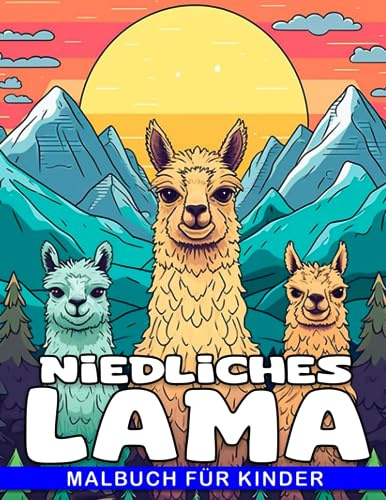 Niedliches Lama-Malbuch für Kinder: 40 bezaubernde Lama-Bilder zur Entspannung, Inspiration und Erstellung atemberaubender Kunstwerke!