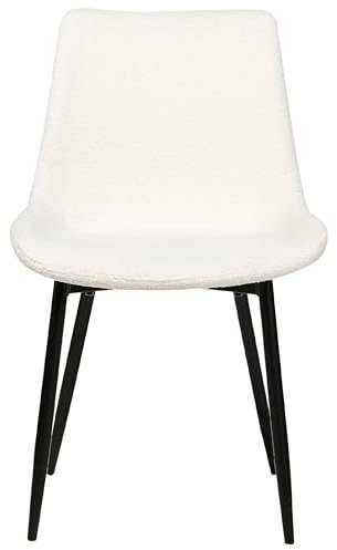 Beliani Conjunto de 2 sillas de Comedor Modernas tapicería de Tela bouclé Respaldo rebajado Asiento salón Comedor Blanco Avilla