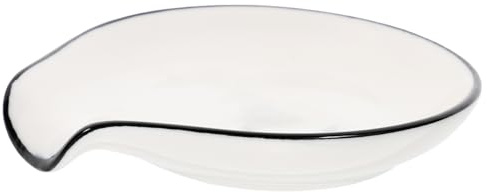 Milisten Ceramic Spoon Rest for Kitchen Countertop 3.86 Inch Cooking Spoon Holder with Smooth Scoop Design and Sauce Dish Function