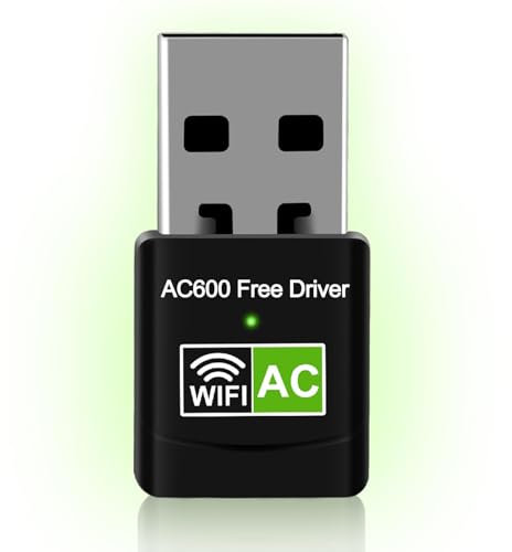 Chiavetta Wifi USB per PC, Dual Band 2.4/5GHz 600Mbps Adattatore di Rete Wireless, Plug and Play per PC Fisso, 2.0 USB (5G)