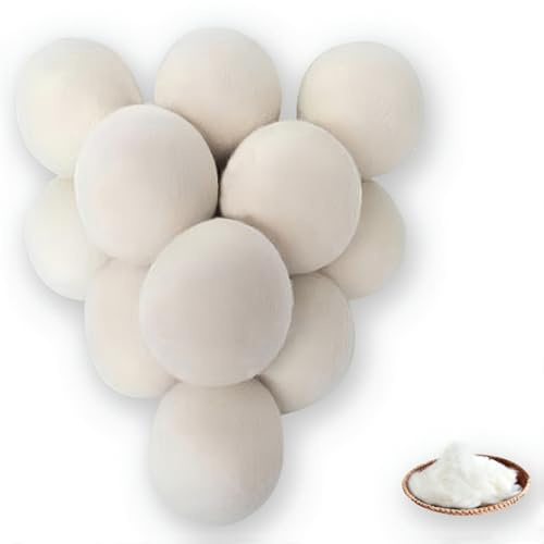Wool Dryer Balls - Laundry Balls - XL Natural Fabric Softener, Alternative to Dryer Sheets, Liquid Softeners and Plastic Balls, 12-Pack, Plus Free 1 oz Lamb Wool (Fill or DIY)