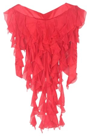 amangul Tanzschal, stilvoller Damen-Bauchtanz-Hüftgürtel, Hüftrock für Bauchtänzerin, Bühnenauftritte, Requisiten, Taillenschal, Bund, rot, 65-90Cm Length From Waist To Bottom Is About 90Cm