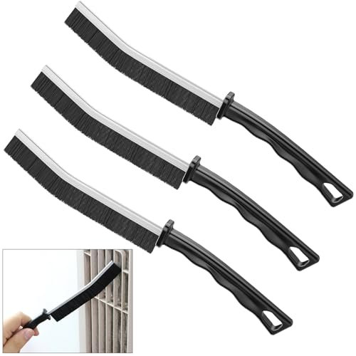 AURSTORE BASA Brosse à Joints Brosse Nettoyage Salle de Bain Brosse Joint Carrelage Brosse de Nettoyage pour Les Recoins et Les Angles (Noir, Lot de 3pcs)