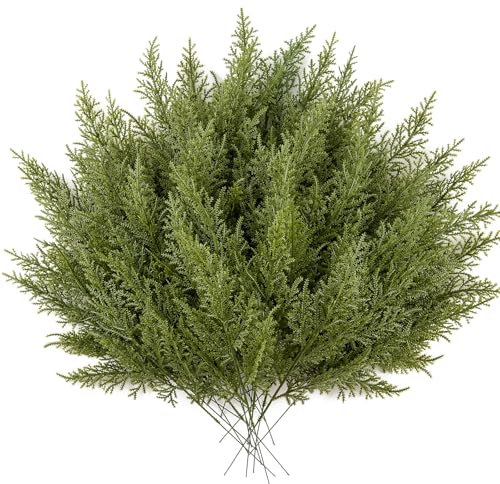 MACTING 30 PCS Artificial Pine Stems, Christmas Greenery Cypress Pine Picks, Faux Cedar Branches for Vase, Fake Plants, Faux Sprigs for Garland Wreath Tree Home DIY Xmas Decor
