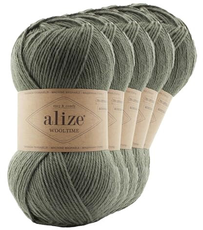Strickgarn Alize Wooltime 5x100g 75% Wolle Oeko-Tex 100 Häkelgarn Farbwahl
