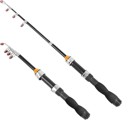 Telescopic Fishing Rod, Collapsible Fishing Rod Small Extendable Fishing Rod for Saltwater and Freshwater, Lightweight and Compact Design, 3.2 Feet