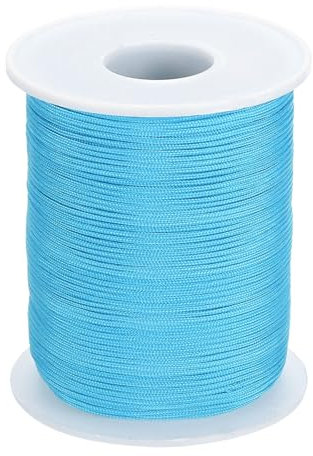 sourcing map Braided Lift Shade Cord, 1mm 109 Yards Roman Shades Cord Braided Nylon Cord String Necklace Bracelet String Cord for Roman Blind Shade Rollers DIY Craft, Sky Blue