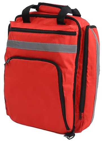 Notfallrucksack, große Kapazität, Erste-Hilfe-Tasche, leer, wasserdicht, verstellbar, rot, medizinischer Rucksack für Erdbeben im Freien