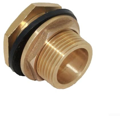 FACULX Rubinetto in ottone resistente con chiusura a scatto, connettore per serbatoio di pioggia, per serbatoi d'acqua e sistemi di acqua piovana (1/2)