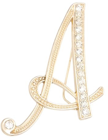 PATIKIL Brief Brosche Pins, Buchstaben Strass Perle Broschen Set Metall Kristall Alphabet A-Z Reversnadel für Damen Schmuck Geschenk Anzug Kleidung Hut Kleid Mantel Handwerk