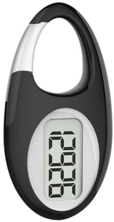 F Fityle 3D PEDOMÓMETER Past Calorie CONTADE Gadget Diaria Fitness con Clip para Ejercicio de Senderismo, Negro Plata