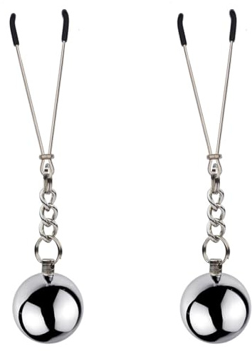 FLYSL Pince Teton Sexuelle avec Chaînette Boules,Set Accessoires Hard Coquin pour Jeu de Séduction en Couple,Jouets de Mamelon,Jouet Sexualité Couple (B)