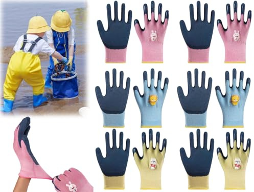 Guanti da Lavoro,6 paia Guanti Giardinaggio per Bambini,Guanti Protettivi Bambini,Guanti da Giardinaggio,Guanti da Lavoro Giardinaggio,Guanti da Lavoro per Bambini,Guanti Protettivi da Giardinaggio