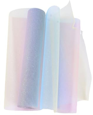 Transparenter Dekostoff Tüll in Regenbogenfarben, Tischläufer aus Bändern, 30 cm x 9 m, für Partys, funkelnder Organza-Tüllstoff, ideal für Geburtstage, Hochzeitsdekorationen, DIY, Feiern mit Regenbog