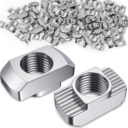 YOOPIN 120 Stück Nutensteine Hammerkopfmutter 8mm Nut 8, M6 Gewinde 3030 Profil T-Slot Nutmuttern, Kohlenstoffstahl Nutensteine M6, T-Nutmuttern für Aluminiumprofil Extrusionsschlitz (EU30-M6)