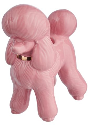 BUTLERS Kerzenhalter Pudel rosa 12 cm Dolomit Coco | dekorativer Kerzenständer | süße Tischdeko | Beleuchtung für Wohnzimmer & Fenster