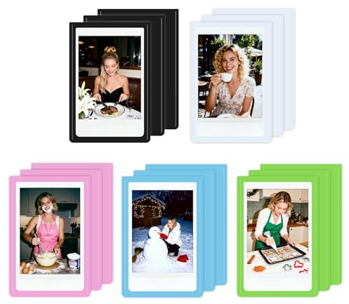 15-teiliges Magnetic Mini Picture Frame 6,3 x 9,3 cm Magnet Bilderrahmen | Fotomagnete Selbst Gestalten, Magnetische Bilderrahmen, PVC-Schutzfolie gegen Staub,Dekorative Foto-Notizpostkarten