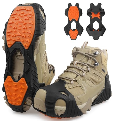 Spikeless Ice Cleats Slip On Spikeless Footwear Traction Aids for Slick Wet Slippery Surface Men Women Full-Foot Rubber Tread for Ice Shoes Grippers, Outdoor to Indoor Wear