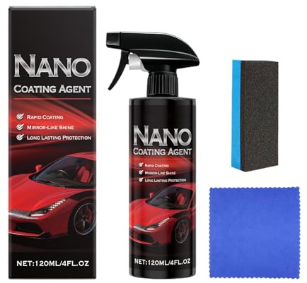 Agente di rivestimento spray per auto, agente detergente per vernice da 120 ml - Spray per rivestimento nanometrico, per officina di garage per motociclette, camion, SUV