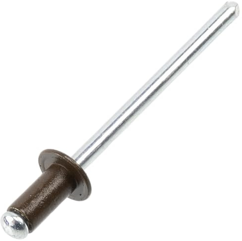 AERZETIX - 60 remaches ciegos Ø4x8 mm cabeza plana en aluminio/acero RAL 8014 Marrón Sepia | fijación rápida para chapa, perfiles y ensamblajes metálicos