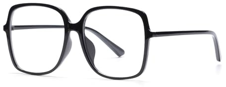 EYEGLSMST Mode Lunettes de Lecture Carrées Oversize pour Hommes et Femmes, Large Square Lecteur Anti-Lumière Bleue, Rectangulaire Stylish Lunettes Loupe pour Prévenir la Fatigue Oculaire