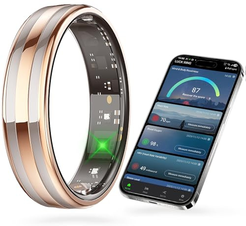 Bague intelligente pour homme et femme - Anneau de fitness fin - Anneau de fitness - Anneau de traction menstruel - Fréquence cardiaque - Analyse du sommeil - Podomètre - Bijou élégant - Bague de