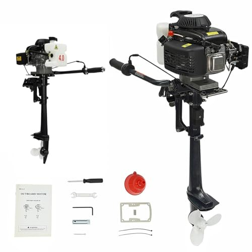 Garbenat 4-Takt Außenbordmotor 3 PS Außenborder Benzin 2,2kW Angelboot Benzinmotor Windkühlung Aussenborder mit Recoil Start Fischerboot Motor Benzin-Bootsmotor für Schlauchboot, 2-3m Boote