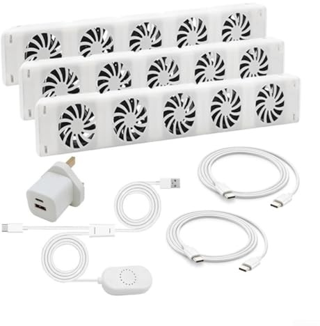 Ventilador de radiador 5.0 para juego de extensión de amplificador de radiador, ventilador con tecnología de detección automática y motor de ventilador silencioso (TRIO-SET)