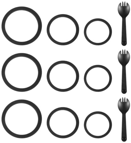 PYRUVAE 9 Piezas Anillos Flotantes para Plantas de Acuario con 3 Cucharas de Alimentación, Corral Flotante Transpirable con Orificios de Luz, Accesorios para Pecera de 3 Tamaños