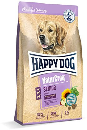 Happy Dog 60532 – NaturCroq Senior – Alleinfutter mit heimischen Kräutern für Hunde-Senioren ab 7 Jahren – 15 kg Inhalt