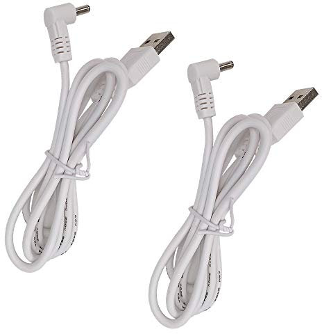 DZYDZR 2 Stück 5V USB auf DC 5V Power Kabel – USB A 1,35mm/3,5mm L-Typ-Jack Adapterkabel 1m / 3ft Weiß