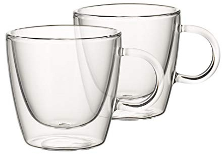 Villeroy & Boch - Artesano Hot & Cold Beverages Tasse Größe M Set 2-teilig 180 ml Klar, Spülmaschinenfest, Mikrowellensicher, Doppelwandiges Glas, Kleines Trinkglas, Wasser Glas, Borosilikatglas