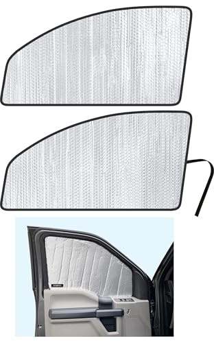 Side Window Front Seat Sunshade Custom Fit for 2017 2018 2019 2020 2021 2022 Ford Super Duty F-250 F250 F-350 F350 - Regular Cab, Super Cab, Super Crew Cab - 2Dr 4Dr (Set of 2) (NOT for E-Series)