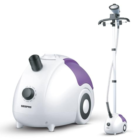 GEEPAS Garment Steamer | Upright Clothes Steamer 45s Quick Heat-up | 11 Steam Modes,1.8L Water Tank | KILLS GERMS & Fast Wrinkle Removal, Suitable for all Fabrics | 2 Year Warranty 2000W White
